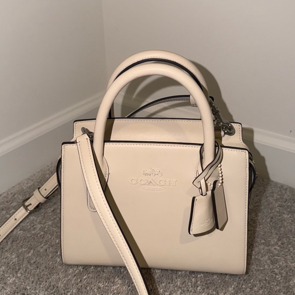 Coach Handbags - Coach Beige Leather Satchel